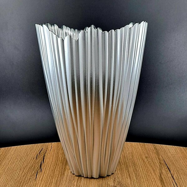 Pisos 12 in. Coral Vase, Silver PI3192150